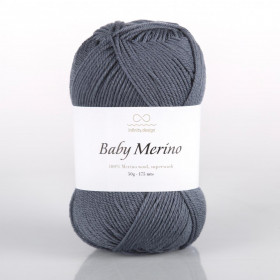 Пряжа INFINITY BABY MERINO (100% меринос) - 6061 DARK GRAY BLUE (серо-голубой)