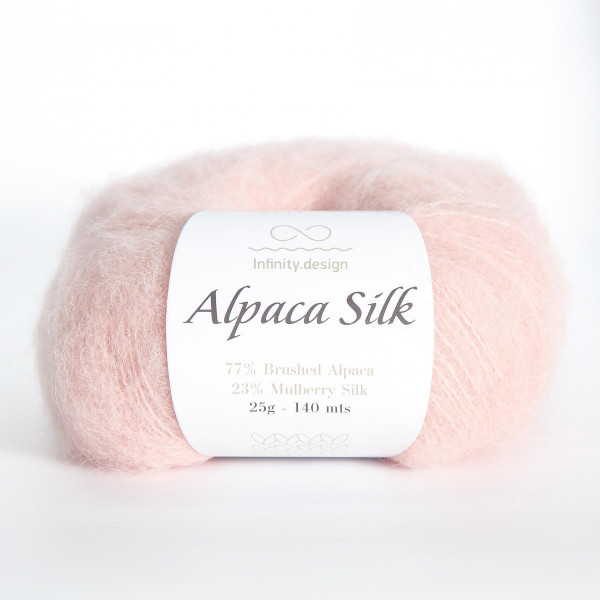 Пряжа INFINITY ALPACA SILK 77% альпака, 23% шелк - 3511  POWDER PINK (пудровый розовый)