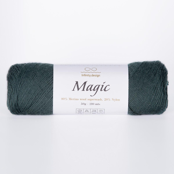 Носочная пряжа INFINITY MAGIC (80% меринос, 20% нейлон) - 8264 GREEN (темно-зеленый)