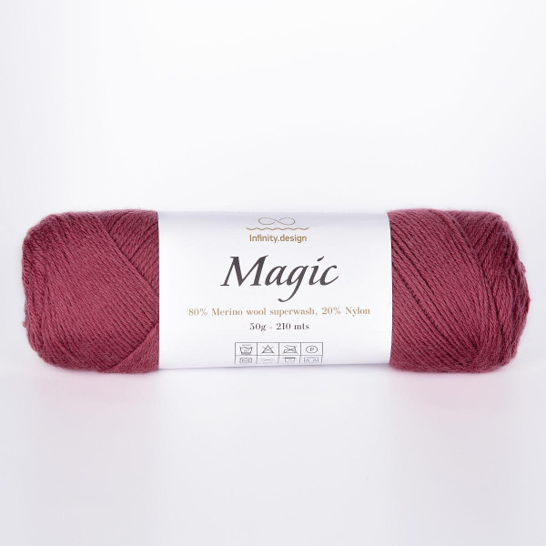 Носочная пряжа INFINITY MAGIC (80% меринос, 20% нейлон) - 4344 DARK POWDER PINK (темно-розовый)