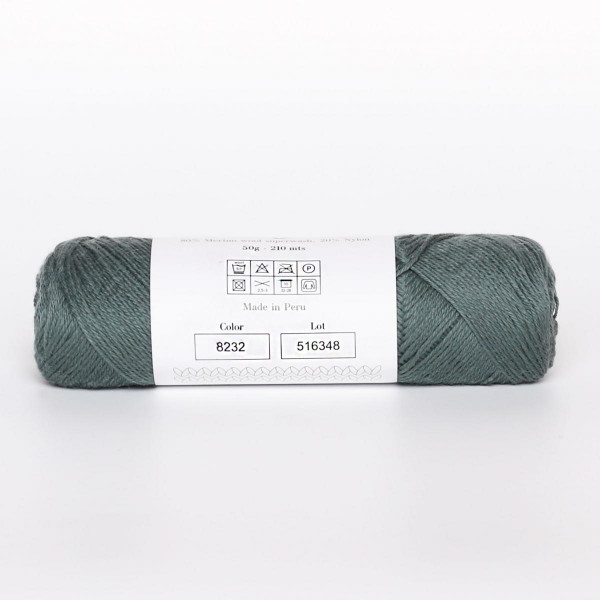 Носочная пряжа INFINITY MAGIC (80% меринос, 20% нейлон) - 8232 OAK GREEN (серо-зеленый)