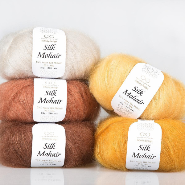 Пряжа INFINITY SILK MOHAIR (75% супер кид мохер, 25% шелк) - 3161 (коричневый)