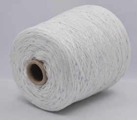 Пряжа G&G FILATI COTONE  350 (100% хлопок) 01 белый с голубыми пайетками