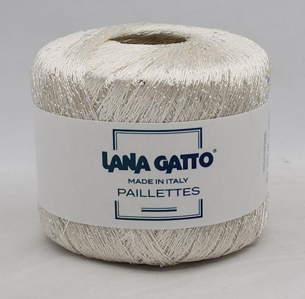 Пряжа Lana Gatto PAILLETTES (100% полиэстер) - 8599 белый