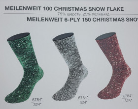 Носочная пряжа MEILENWEIT 100 CHRISTMAS Snow Flake - 6785