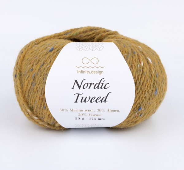 Твидовая пряжа INFINITY NORDIC TWEED (50% мериносовая шерсть, 30% альпака, 20% вискоза) - 2114 LIGHT YELLOW