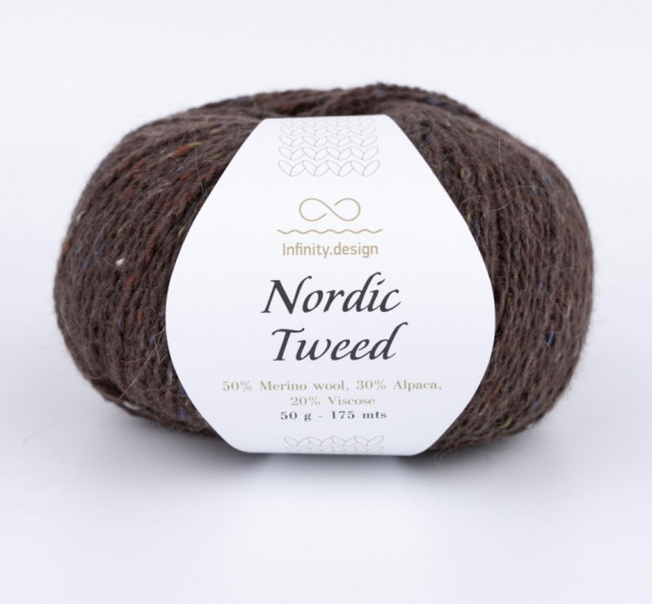 Твидовая пряжа INFINITY NORDIC TWEED (50% мериносовая шерсть, 30% альпака, 20% вискоза) - 3061 BROWN