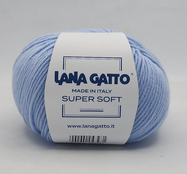 Пряжа Lana gatto SUPER SOFT 100% меринос экстрафайн - 12260 светло-голубой