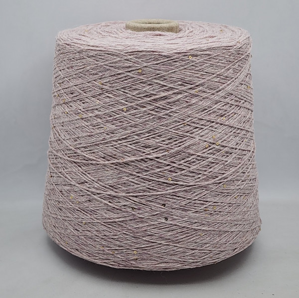 Пряжа G&G FILATI DIVINO 3/14 (70% кашемир, 30% шелк + пайетки) - бледно-розовый меланж
