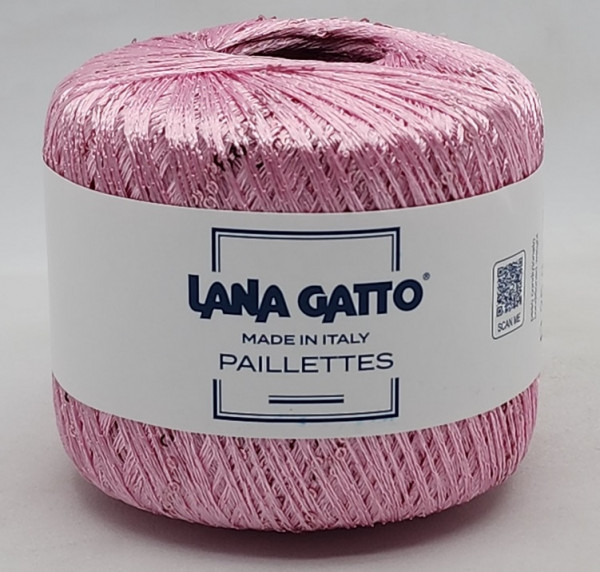 Пряжа Lana Gatto PAILLETTES (100% полиэстер) - 30786 бледно-розовый