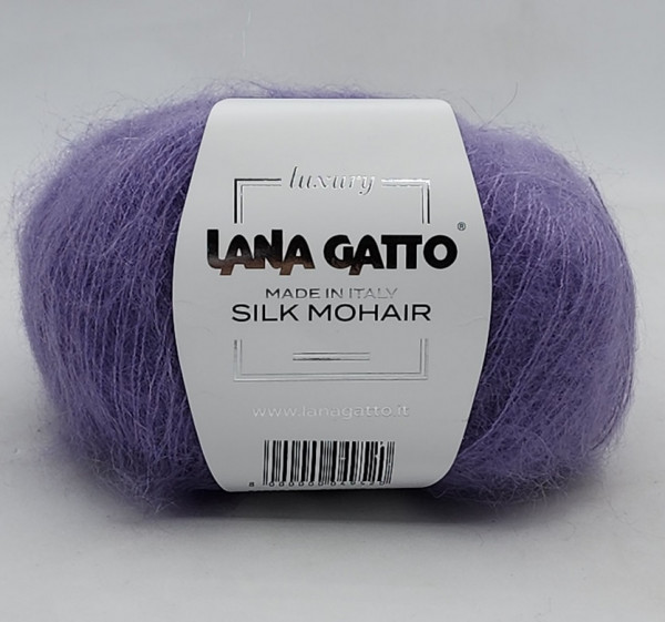 Пряжа Lana gatto SILK MOHAIR ( 75% мохер, 25% шелк) - 8391 сиреневый