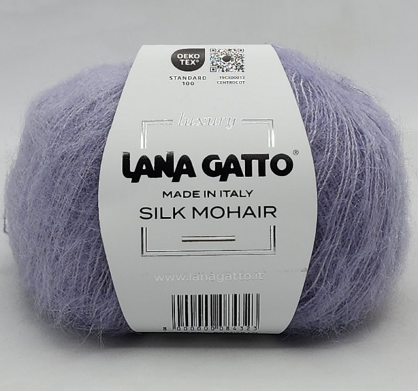Пряжа Lana gatto SILK MOHAIR ( 75% мохер, 25% шелк) - 9374 сухая сирень