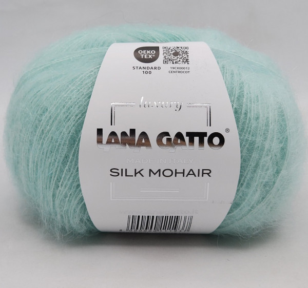 Пряжа Lana gatto SILK MOHAIR ( 75% мохер, 25% шелк) - 30793 мятный