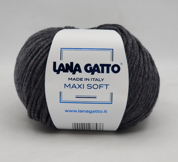 Пряжа Lana gatto MAXI 100% меринос экстрафайн - 20206 темно-серый меланж
