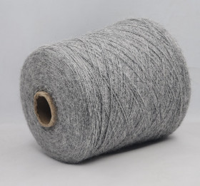 Пряжа INCA TOPS SURI 2/16 (100% альпака сури) - 5571 светло-серый меланж