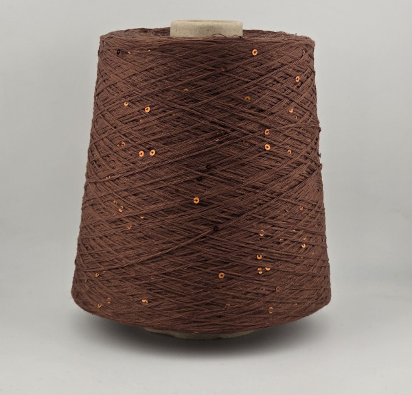 Пряжа G&G Filati LINO 360 (100% лен + пайетки) - 01 терракотовый