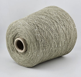 Пряжа G&G Filati LINO 400 (100% лен + пайетки) - 06 серо-зеленый