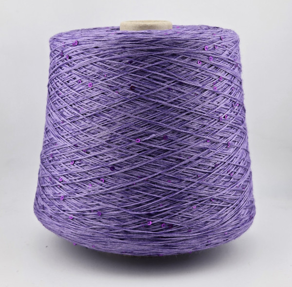 Пряжа G&G Filati LINO 370 (100% лен + пайетки) - 07 фиолетовый