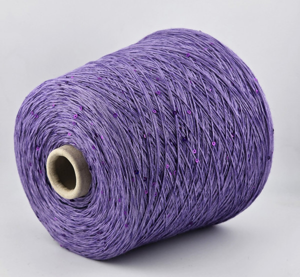 Пряжа G&G Filati LINO 370 (100% лен + пайетки) - 07 фиолетовый