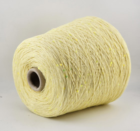 Пряжа G&G Filati LINO 370 (100% лен + пайетки) - 08 светло-желтый