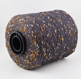 Пряжа Luxury Selection by Ri.Go art. Cristallo  (75% хлопок, 15% п/а, 10% акрил) - 3336 темно-синий